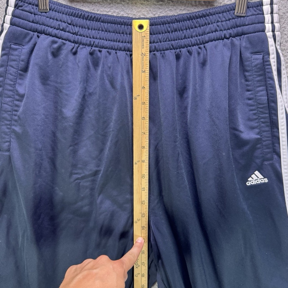 Adidas Breakaway Snap Pants Mens XL Blue Trefoil Striped Baggy Hemmed 36x24 - Picture 7 of 12